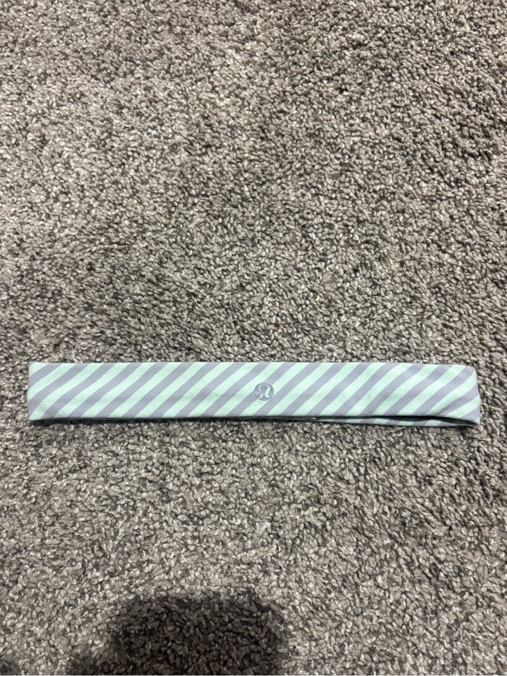 lululemon athletica Mint & gray Diagonal Stripe Headband